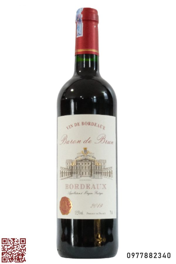 Rượu vang Pháp Baron de Brun (Bordeaux)